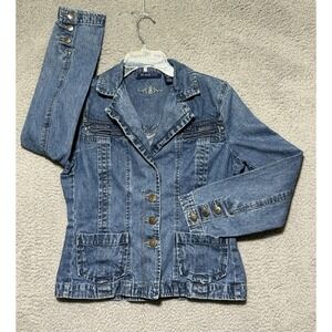 Bill Blass Fitted Jean Blazer Womens Size Small Vintage Medium Wash‎  Western